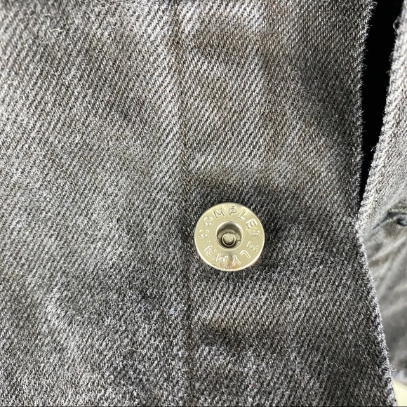 Mr. Completely Distressed Fitted Black Denim Jacket Men's Size Small - Picture 8 of 10